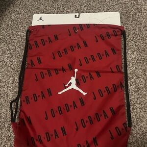 Jordan Red and Black Drawstring Bag